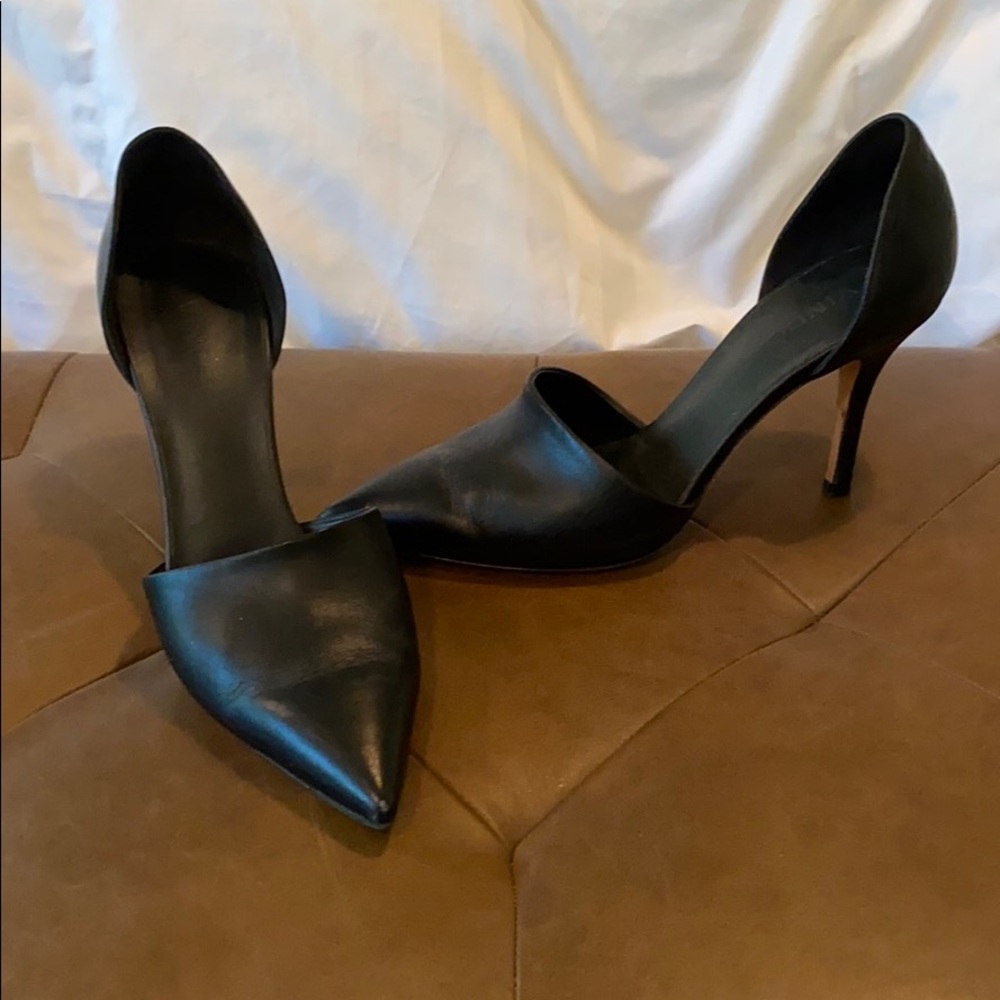 Vince black leather heels size 8.5